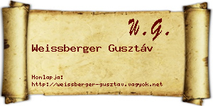 Weissberger Gusztáv névjegykártya